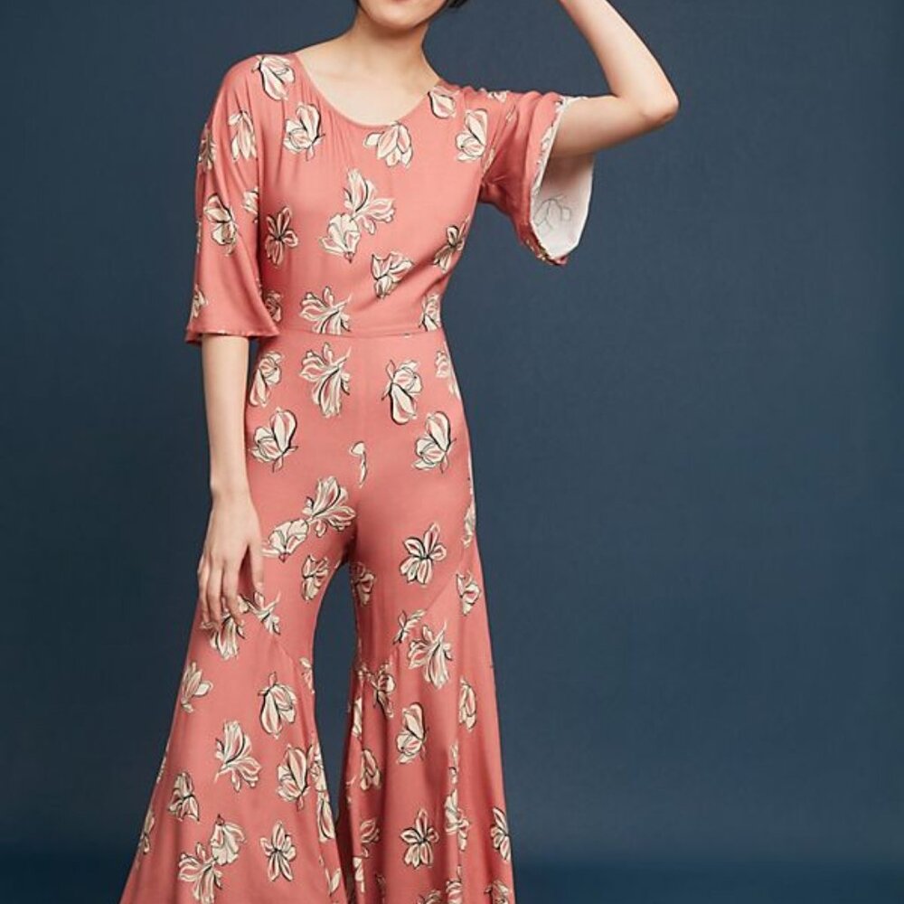 ANTHROPOLOGIE TULIP WIDE-LEG JUMPSUIT by COREY LYNN CALTER M
